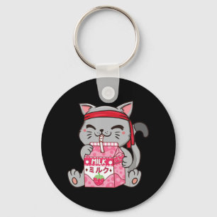 Porte-clés Fraise Shake fraise Lait Chat Kawaii Neko A