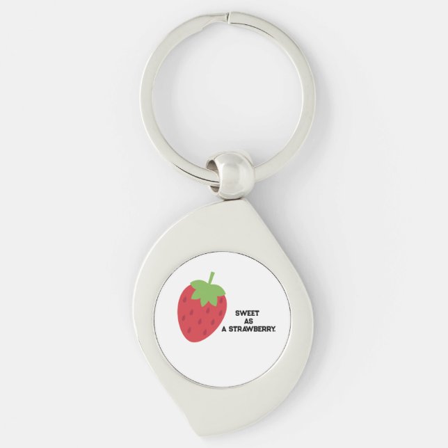 Porte-clés Fraise sucrée minimaliste  (Devant)