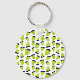 Porte-clés Fraises d'été bio néon vert