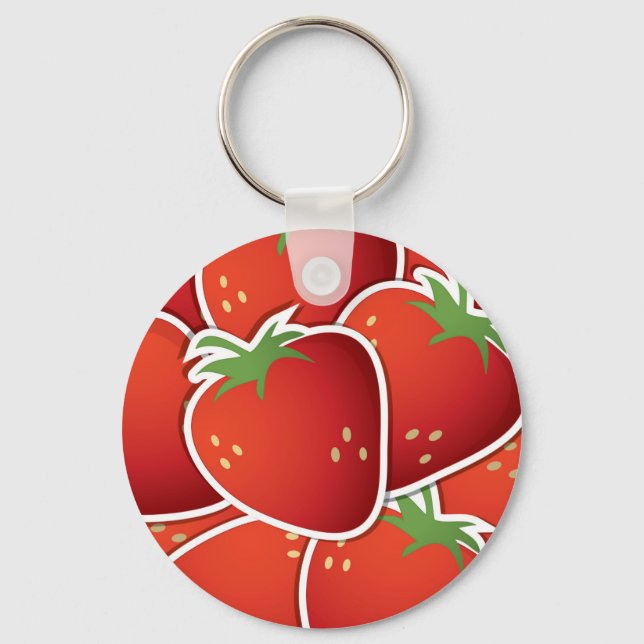 Porte-clés Fraises funky (Recto)