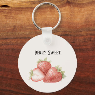 Porte-clés Fraises Sucrées aux Fruits