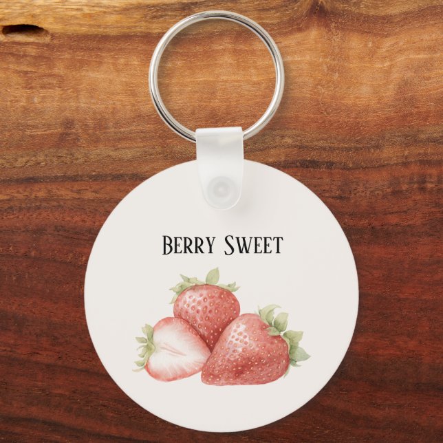 Porte-clés Fraises Sucrées aux Fruits   (Recto)
