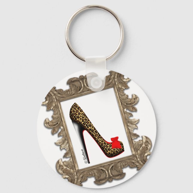 Porte-clés Framed Leopard Stiletto Pump (Recto)