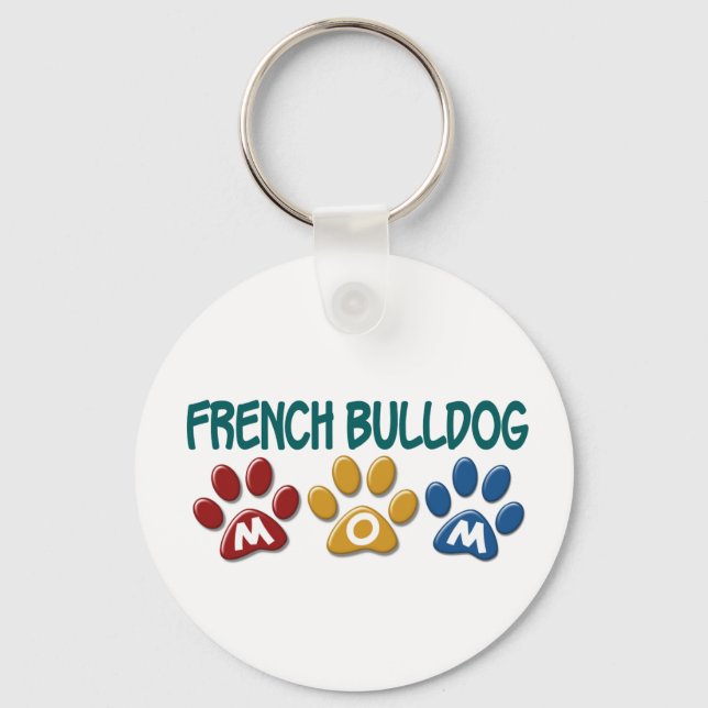 Porte-clés FRANÇAIS BULLDOG Maman Empreinte de patte 1 (Recto)