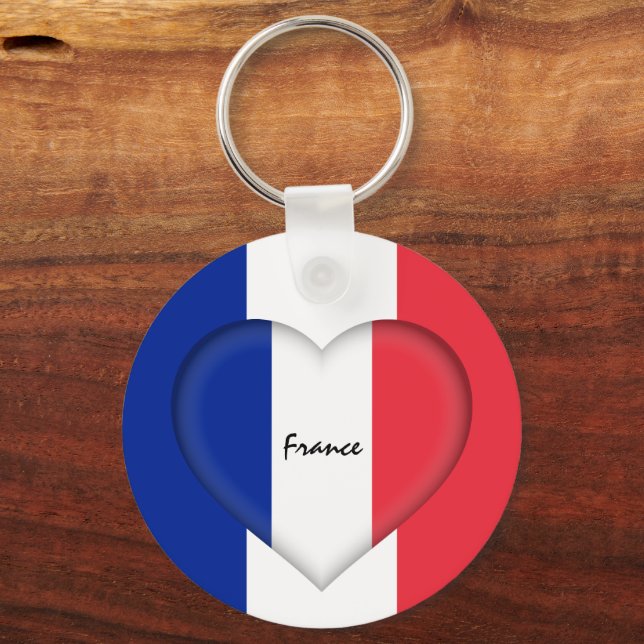 Porte-clés France & Coeur, Français Drapeau mode / sports (Recto)