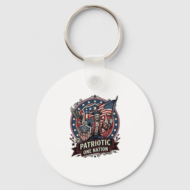 Porte-clés Frankenstein patriotique de la liberté brute d'hor (Recto)