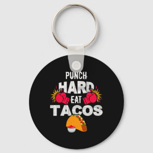 Porte-clés Frappez fort mangez des tacos Boxe Kickboxing Kick