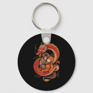 Porte-clés Frappez le singe esthétique japonais dragon tokyo