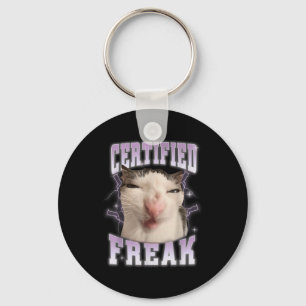 Porte-clés Freak certifié mange du ciment Chat maudit Drôles