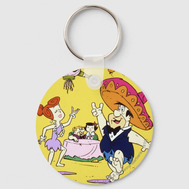 Porte-clés Fred Flintstone Wilma Barney et Betty Fiesta (Recto)