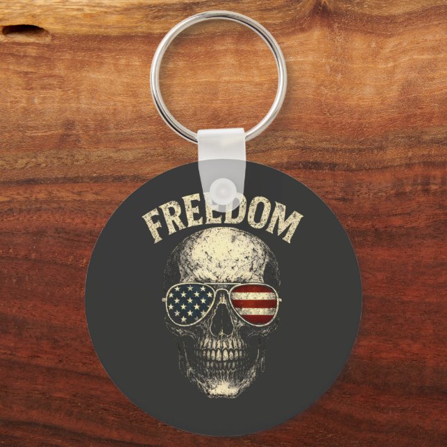 Porte-clés Freedom Patriotic Skull USA (Recto)