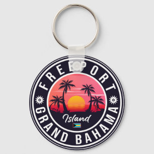 Porte-clés Freeport Bahamas Retro Sunset Souvenirs 60s