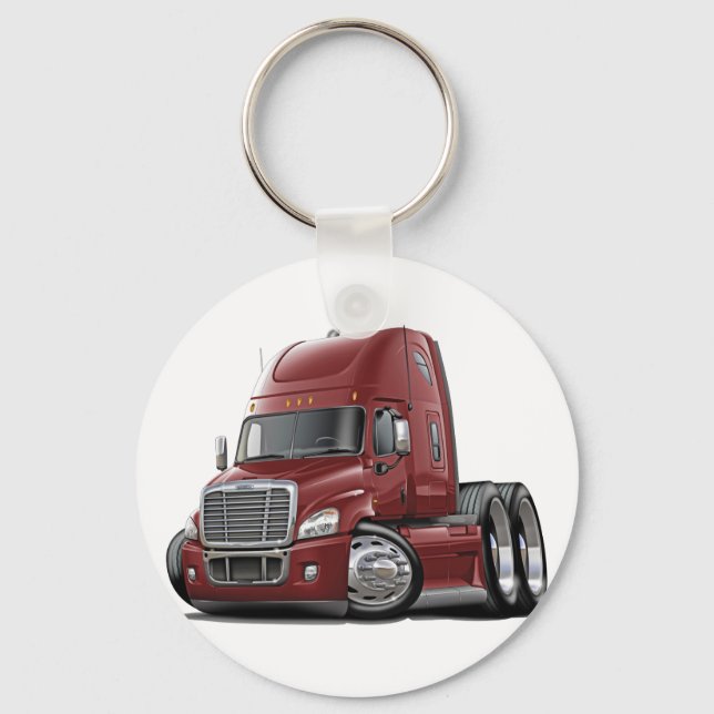 Porte-clés Freightliner Cascadia Maroon Truck (Recto)