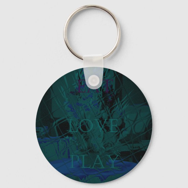 Porte-clés French Blue Love Mange Jouer Couleurs de fleurs po (Recto)