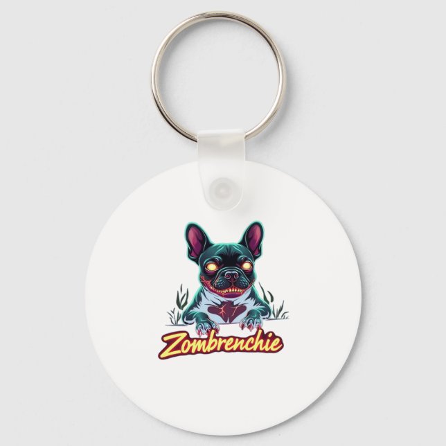 Porte-clés French Buldog Frenchie Zombie Chien Halloween Esse (Recto)
