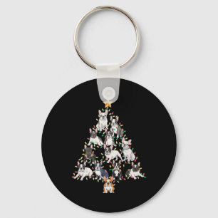 Porte-clés French Bulldog Arbre de Noël Frenchie Chien Xmas P