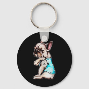 Porte-clés French Bulldog Chien Tattoo I Love Mom Mothers Day