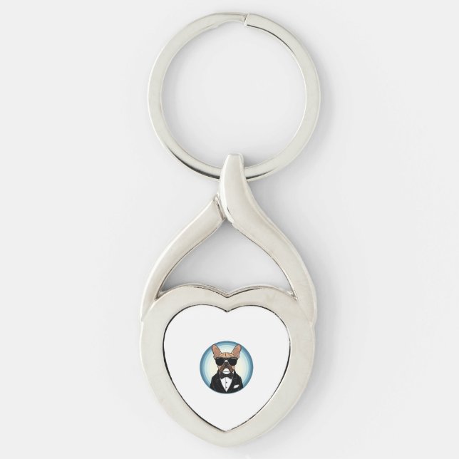 Porte-clés French Bulldog Funny Cute Art (Devant)