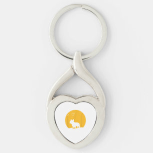 Porte-clés French Bulldog Moon Halloween Cadeau Pour Amoureux