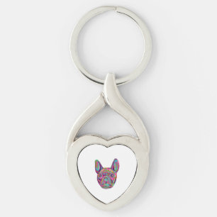 Porte-clés French Bulldog Tête Française Pop style art