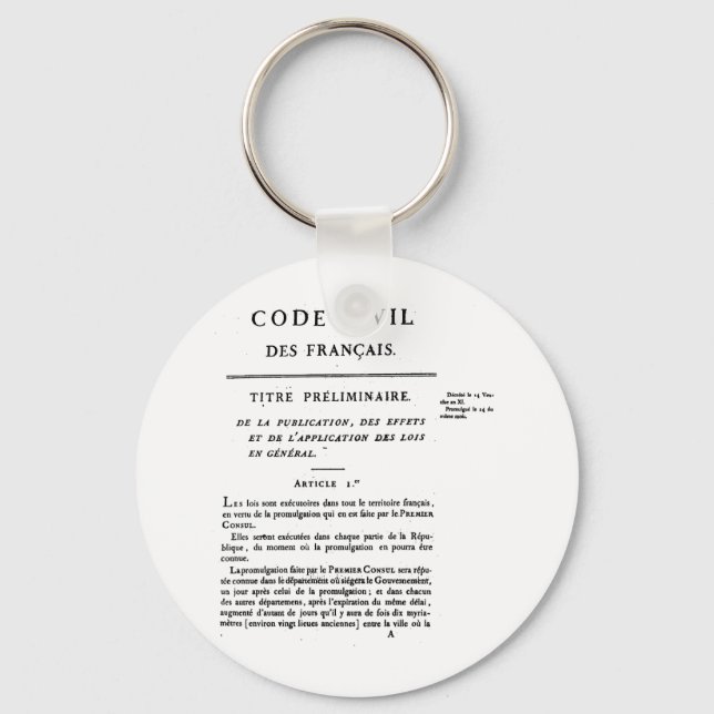 Porte-clés French Civil Code Keychain. (Recto)