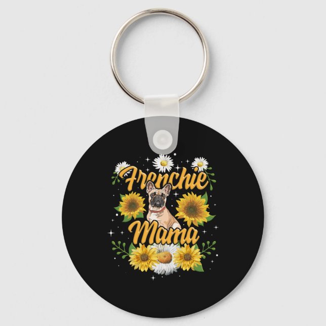 Porte-clés Frenchie Mama French Buldog Sunflower (Recto)