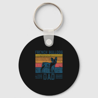 Porte-clés Frenchie Papa - Vintage Français Bulldog Papa