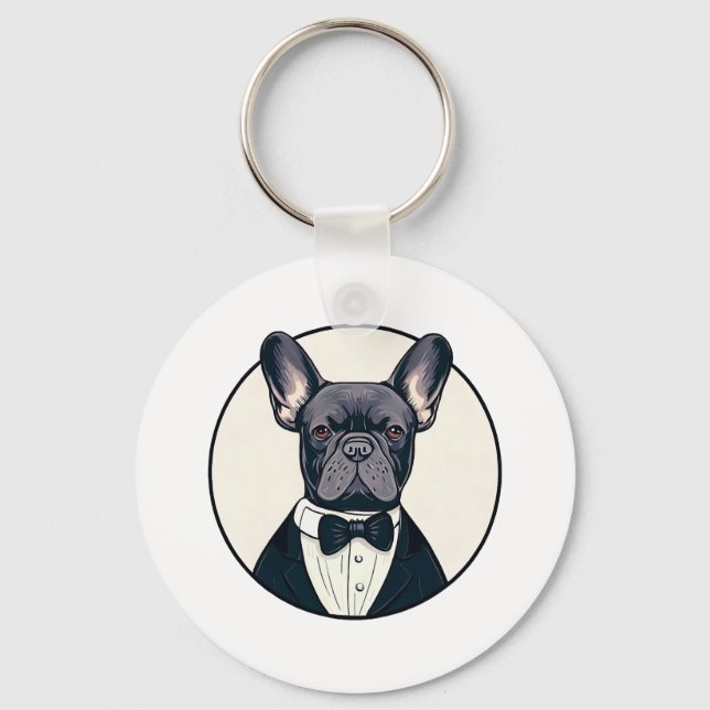 Porte-clés Frenchie The Gentlemen (Recto)