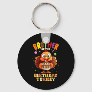 Porte-clés Frère de la famille de dinde d'anniversaire 1er an