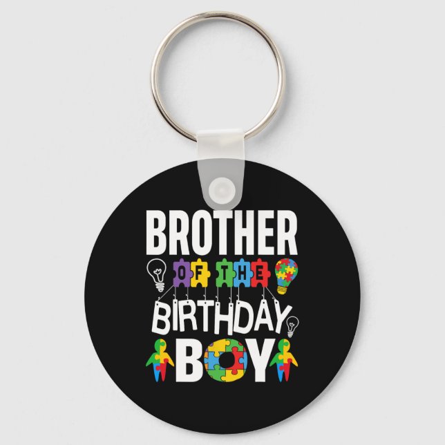 Porte-clés Frère De L'Autisme De L'Anniversaire (Recto)