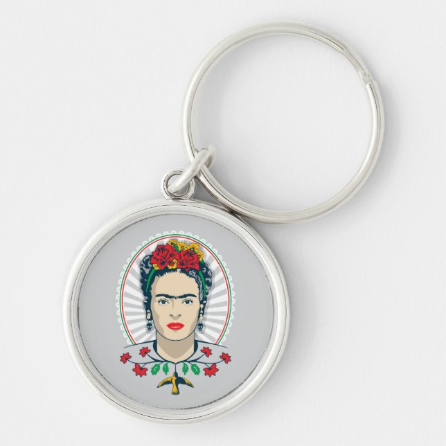 Porte-clés Frida Kahlo| Flore Vintage (Devant)