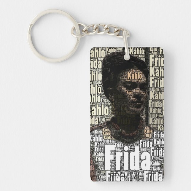 Porte-clés Frida Kahlo Lettering Portrait (Devant)