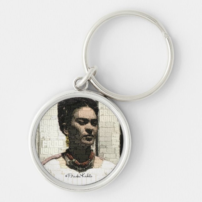 Porte-clés Frida Kahlo Portrait textile (Devant)