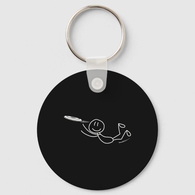 Porte-clés Frisbee Stickman Disc Golf Drôle de Frisbee ultime (Recto)