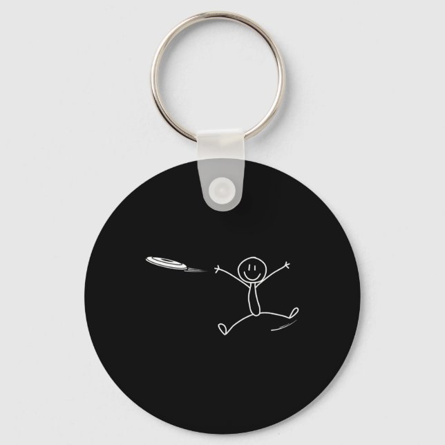 Porte-clés Frisbee Stickman Disc Golf Funny Ultimate Frisbee  (Recto)