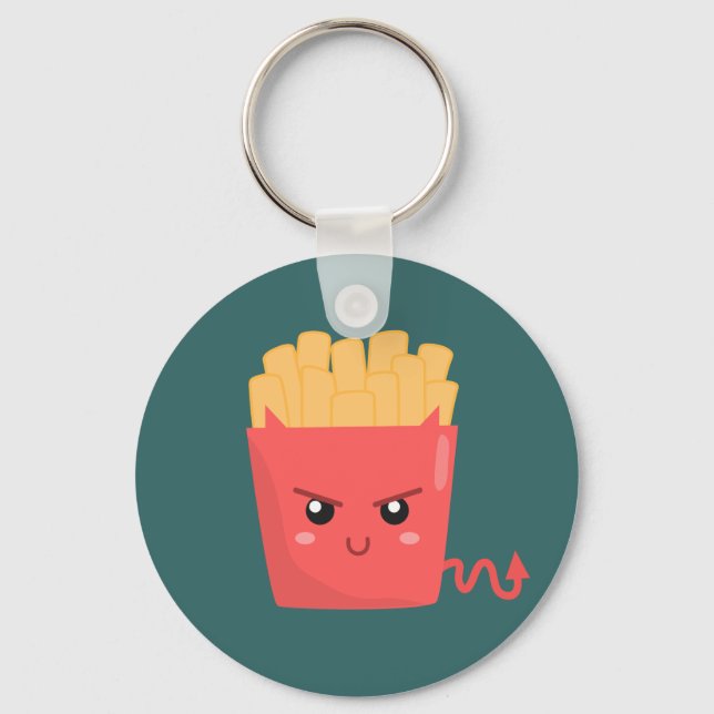 Porte-clés Frites françaises maléfiques mais Kawaii (Recto)