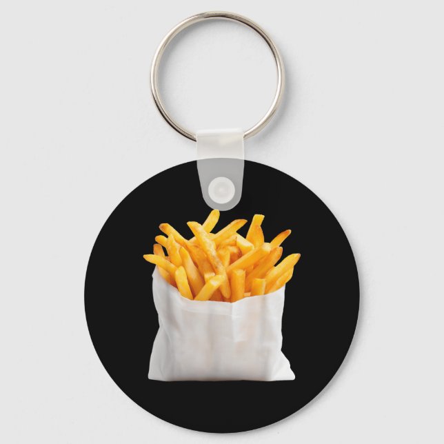 Porte-clés Frites frites drôle de costume de nourriture d'Hal (Recto)