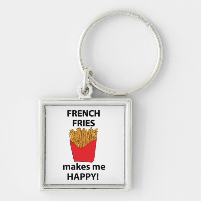 Porte-clés Frites Me Rends Heureux Frites  (Devant)