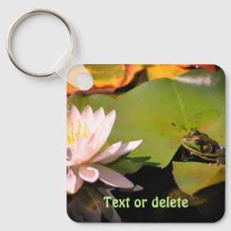Porte-clés Frog Admiring Lotus Water Lily Personalized