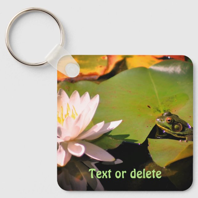 Porte-clés Frog Admiring Lotus Water Lily Personalized (Recto)