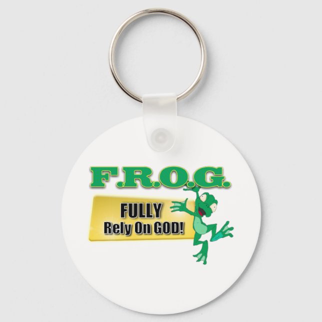 PORTE-CLÉS FROG CHRISTIAN ACRONYM FULLY RELY ON GOD (Recto)