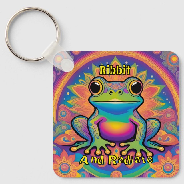 Porte-clés Frog de Ribbit et de Radiate - Boho Psychedelic Su (Recto)