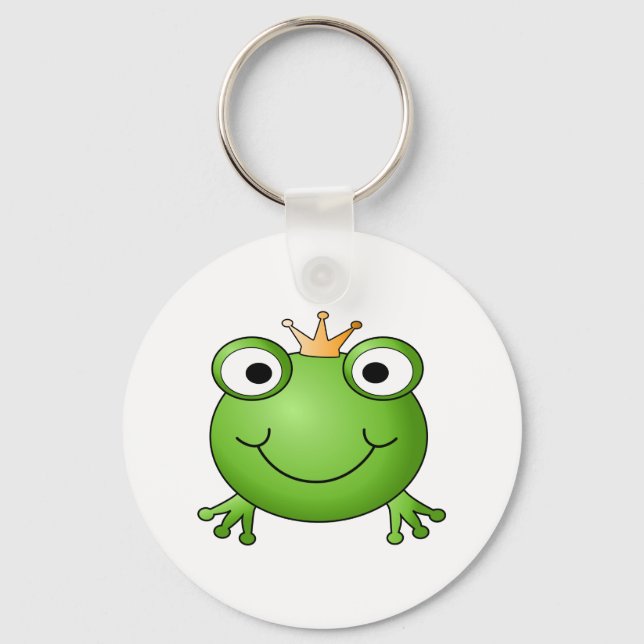 Porte-clés Frog Prince. Smiling Frog with a Crown. (Recto)