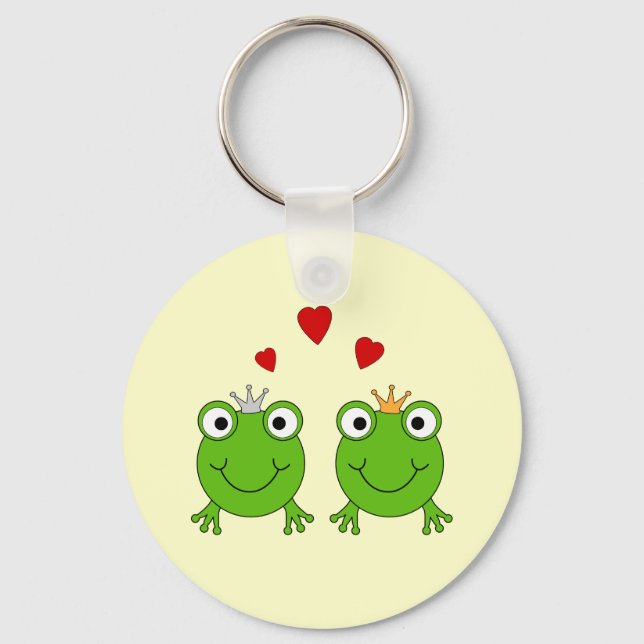 Porte-clés Frog Princess and Frog Prince, with hearts. (Recto)