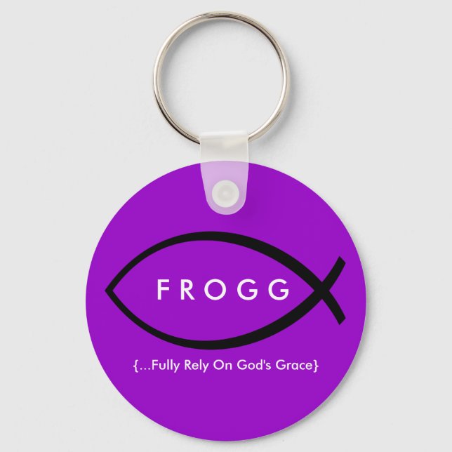 Porte-clés FROGG (Pleinement compter sur la grâce de Dieu) Po (Recto)