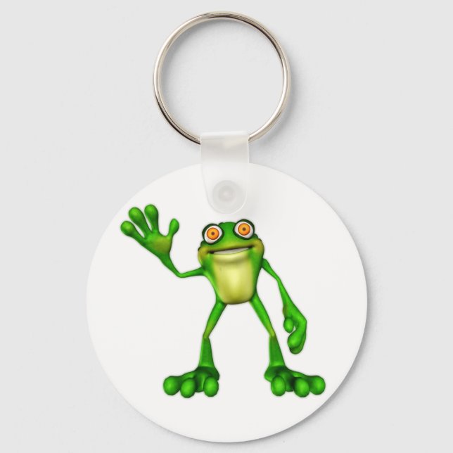 Porte-clés Froggie la chouette grenouille à caricatures (Recto)