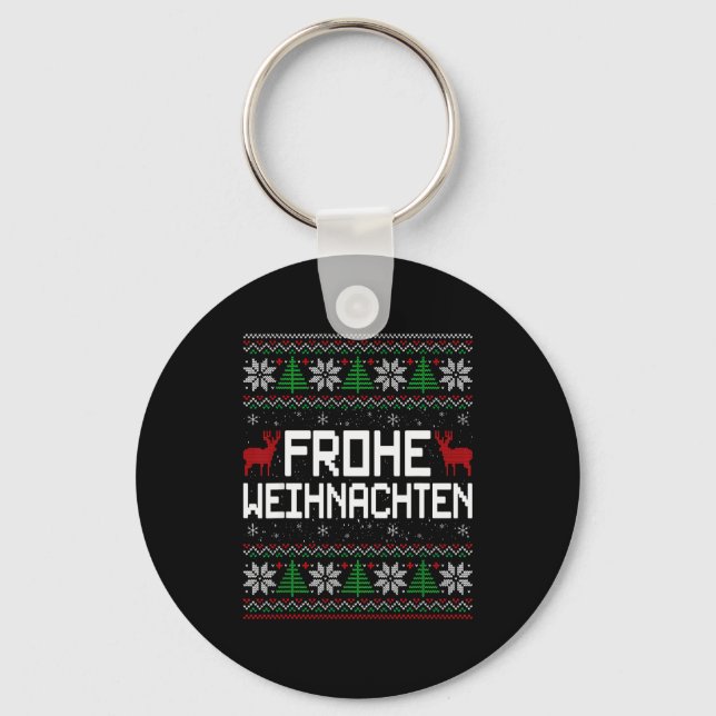 Porte-clés Frohe Weihnachten German Merry Christmas Holidays  (Recto)