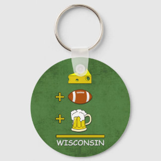 Porte-clés Fromage et football et la bière Meer Wisconsin