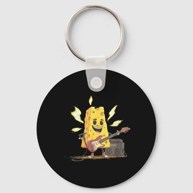 Porte-clés Fromage Rock avec graphique d'amplificateur et de  (Recto)