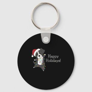 Porte-clés Frontière Collie Chien de Noël Animaux d'hiver Chi